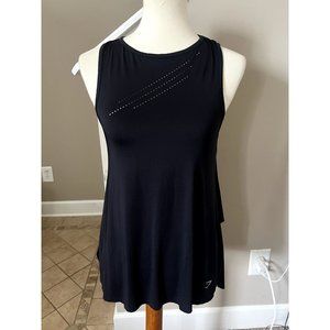 Gymshark Women's Small Black Jersey Open Back Split Hem Tank Top - S
